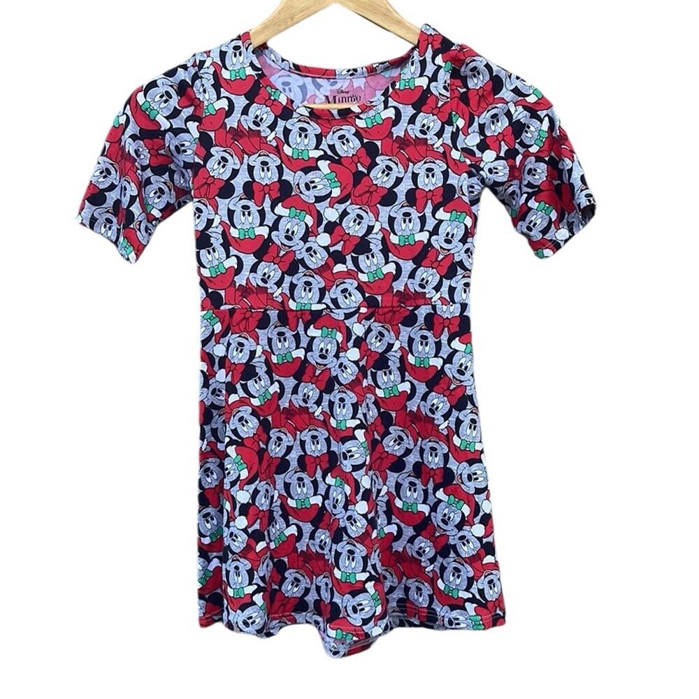 Disney Minnie Mouse Santa Christmas Dress red & black size 6/6X